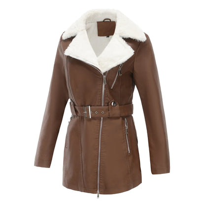 Damen Lammfelljacke mit Kuschelfutter Schwarz - Eveloria