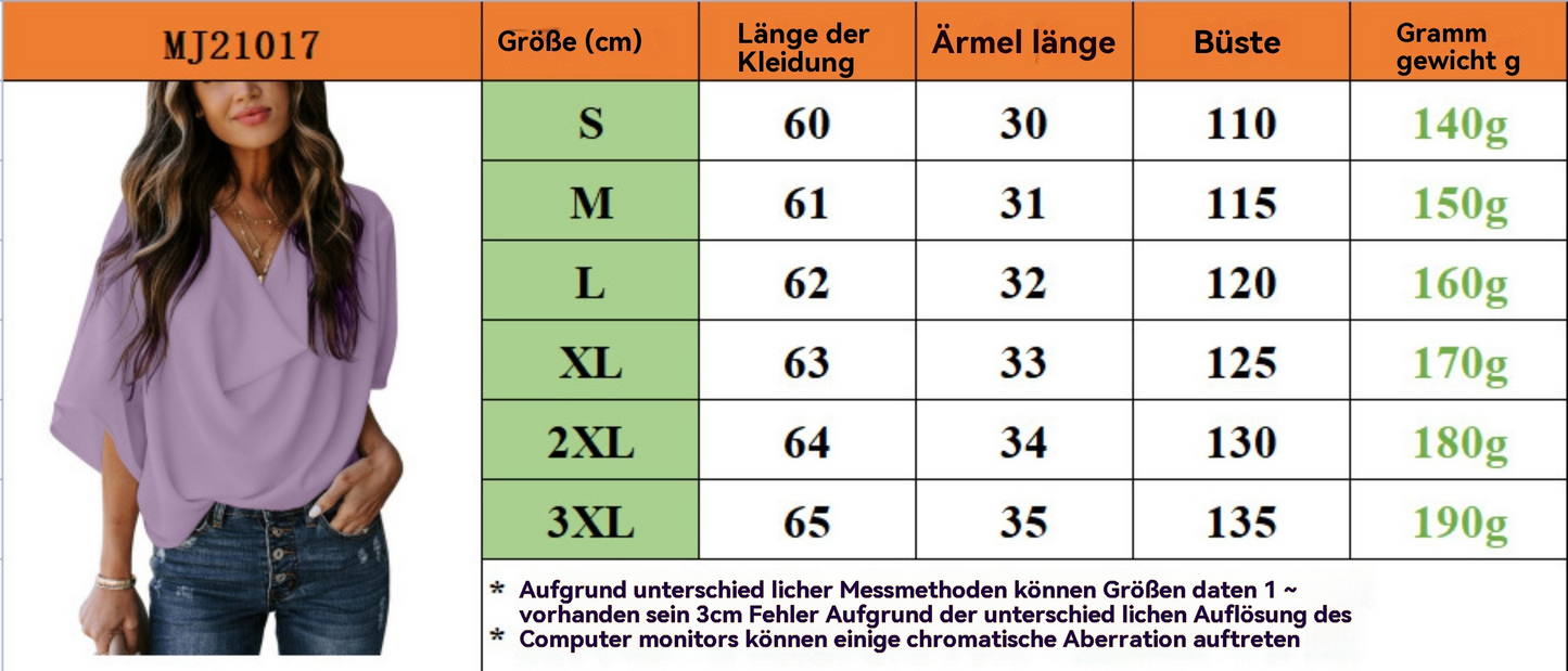Damen Chiffonhemd V-Ausschnitt