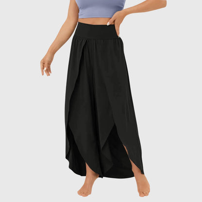 Damen Boho-Hose Weit geschnitten mit Schlitzdesign