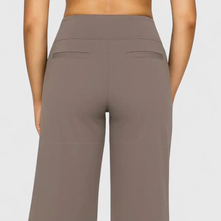 Damen Loungehose Weite Bein Stretchbund