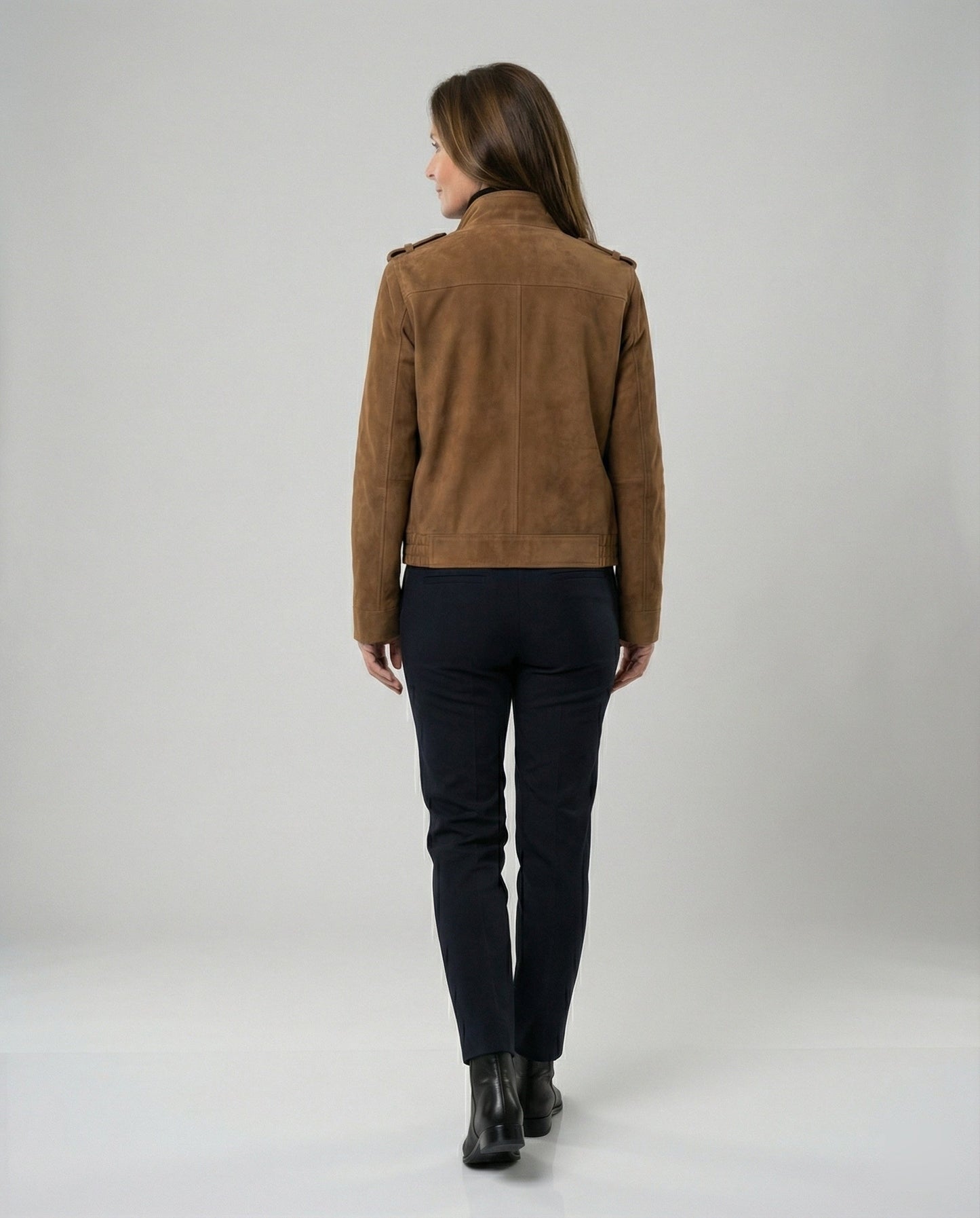 Damen Wildleder Bomberjacke Freizeit
