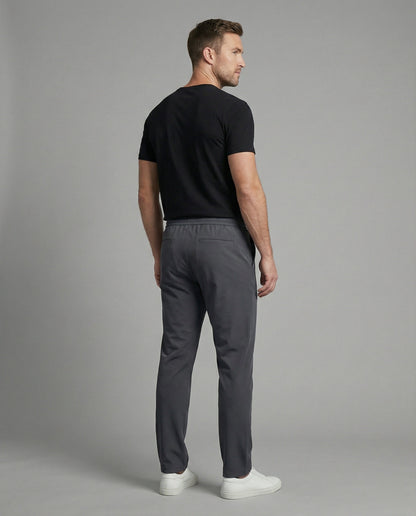 Herren Chino Hose Elastisch Mit Tunnelzug