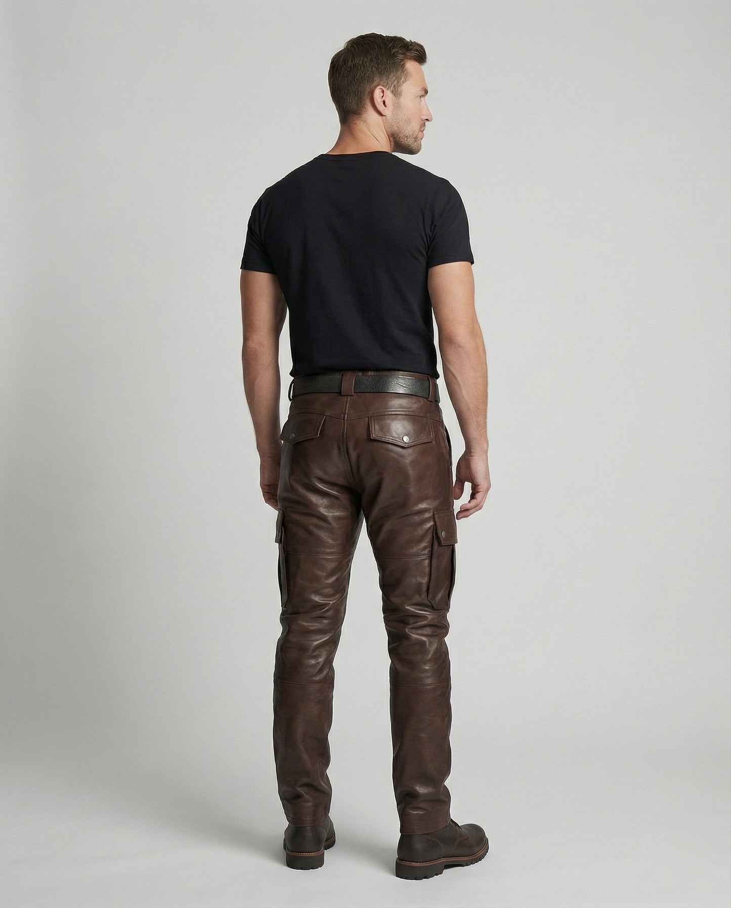 Herren Lederhose Cargo-Style mit Taschen