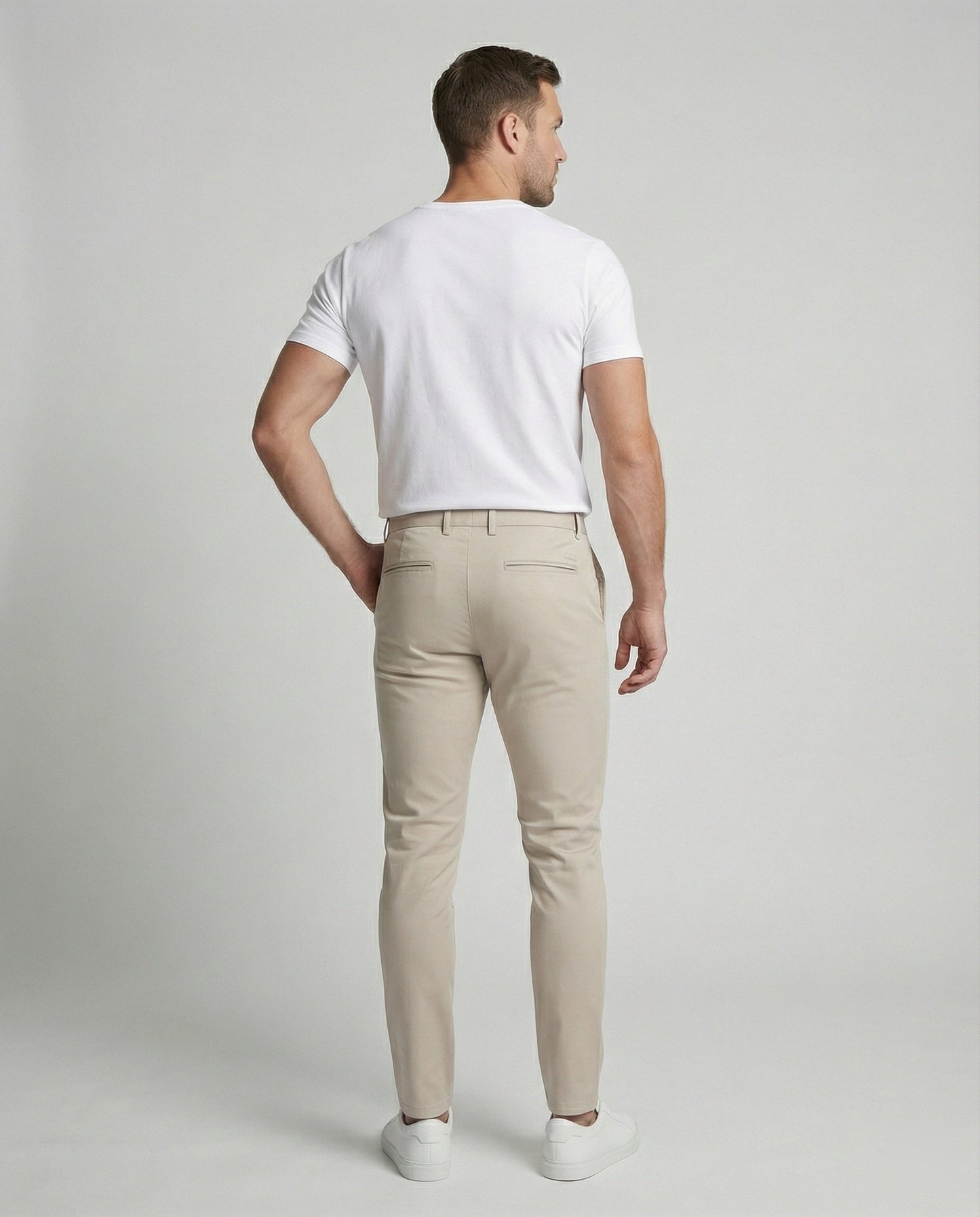 Herren Slimfit Hose Elastikbund Schwarz - Eveloria