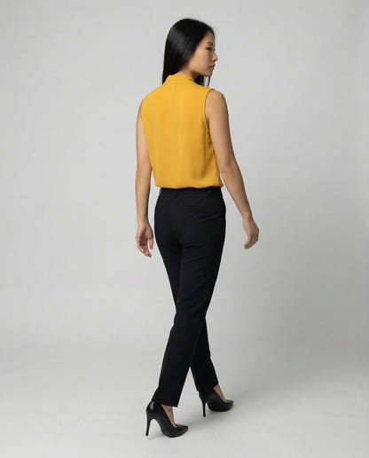 Damen Ärmelloses Sommertop Stoff Elegant Weißen