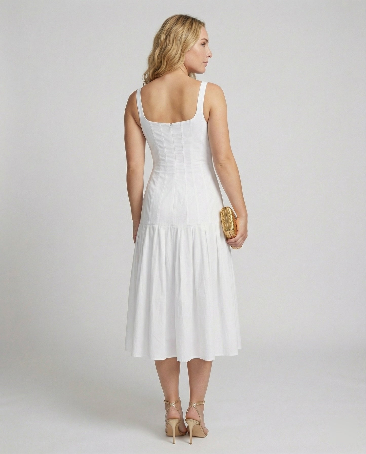 Damen Midikleid Elegant Schnitt