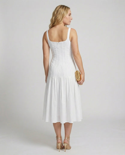 Damen Midikleid Elegant Schnitt