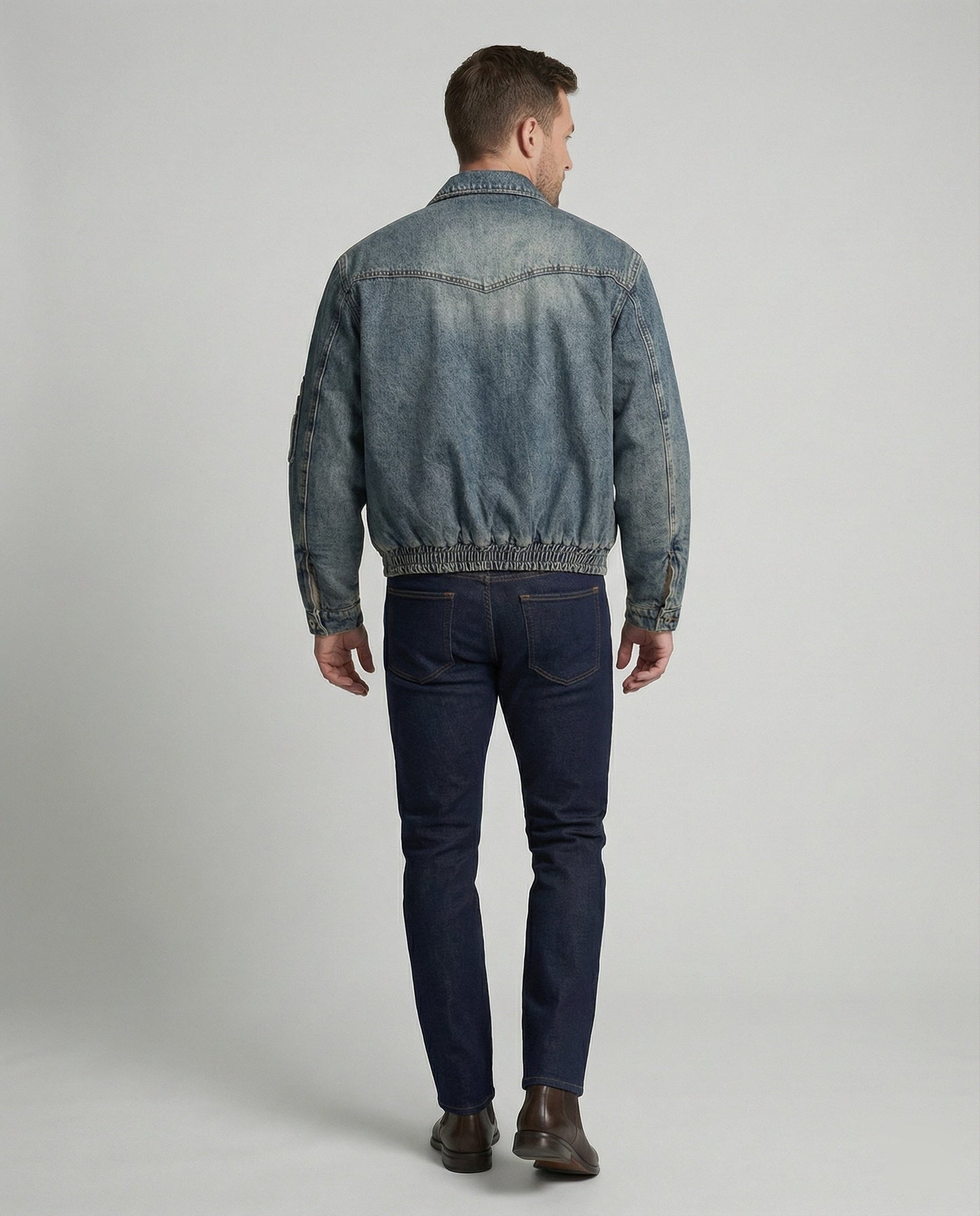 Herren Bomberjacke Teddyfutter Jeans