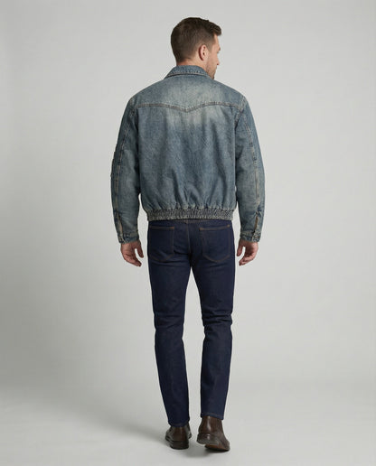 Herren Bomberjacke Teddyfutter Jeans