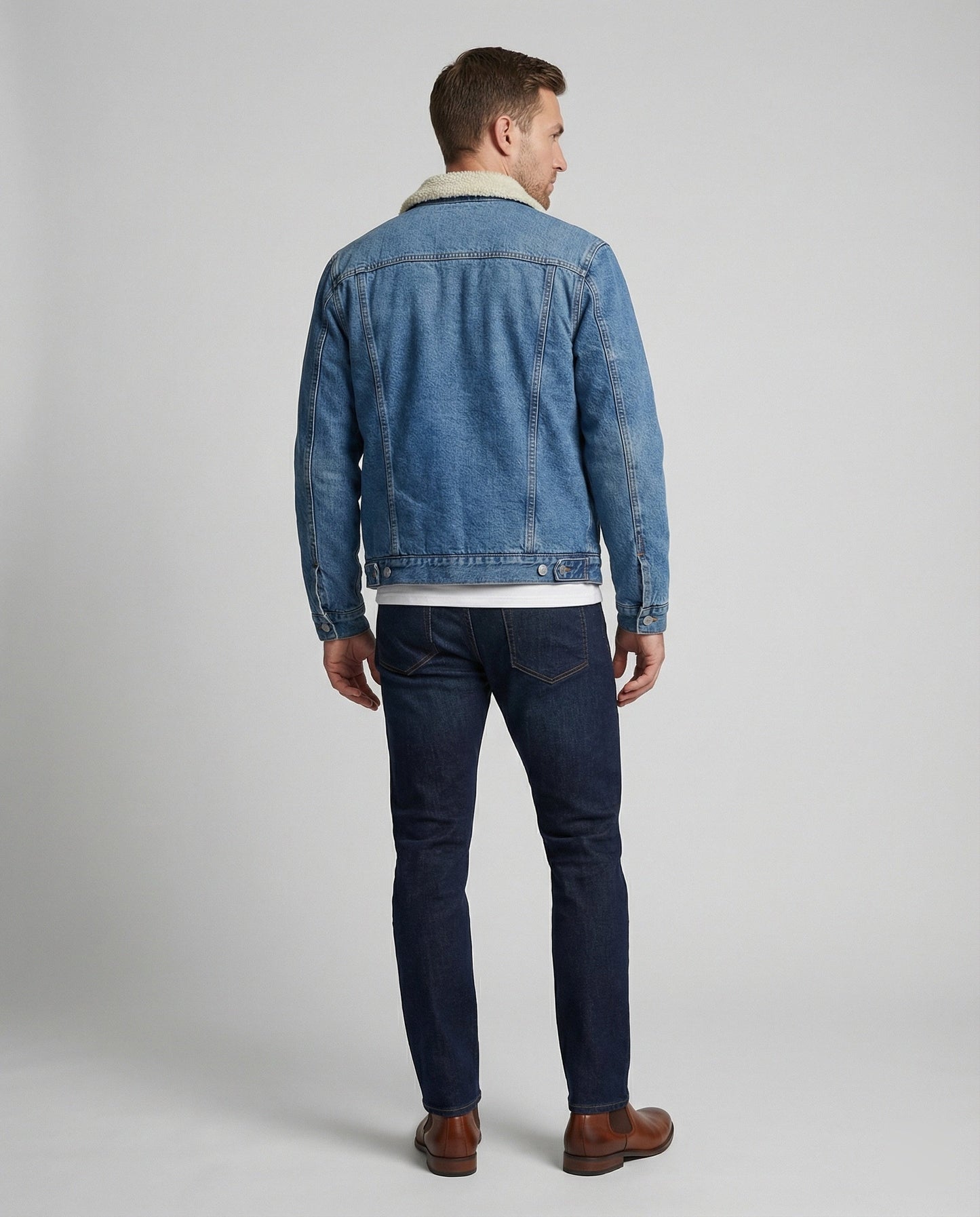 Warme Damen Denimjacke Winter Blau
