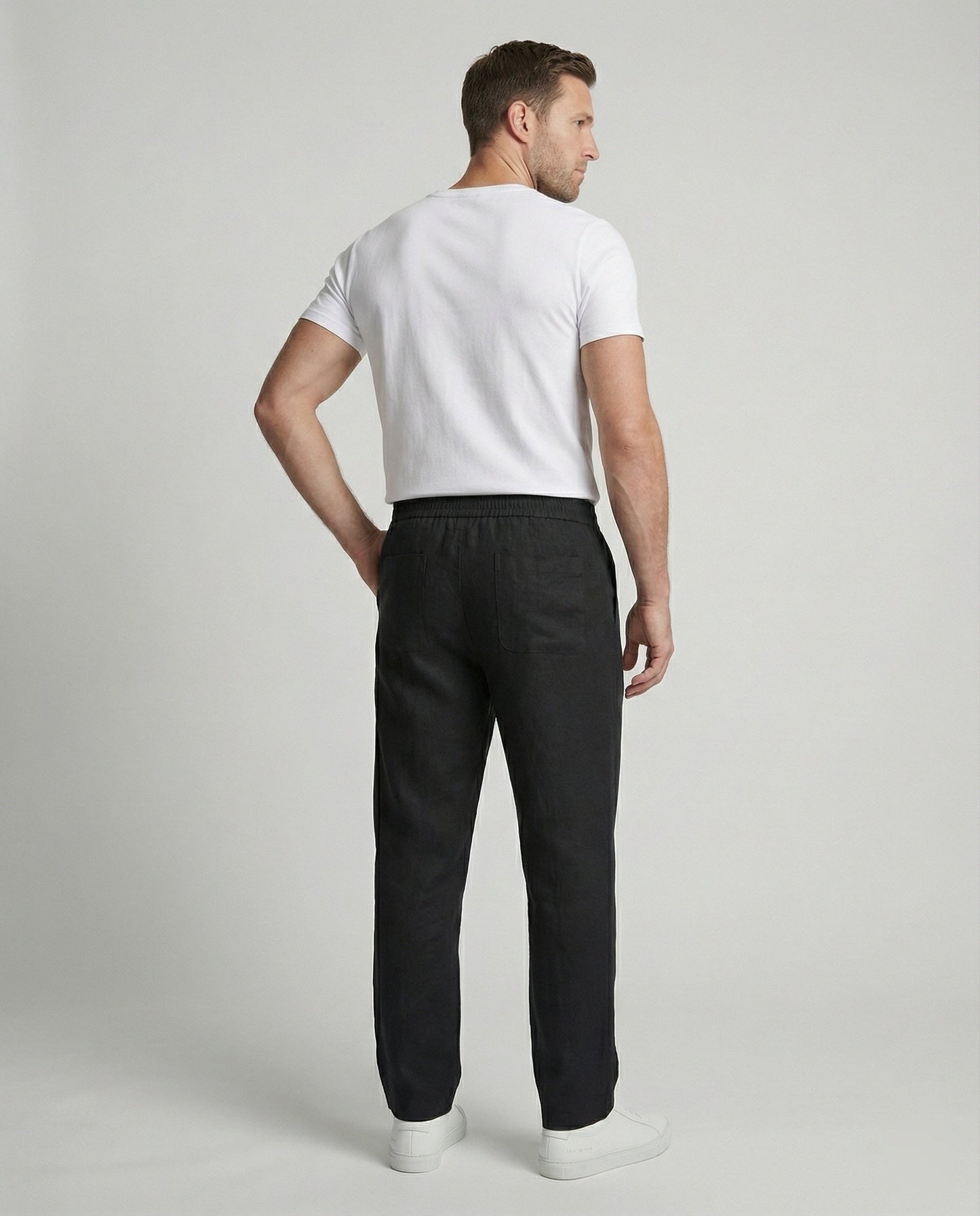 Herren Leinenhose Atmungsaktiv Leicht Beige