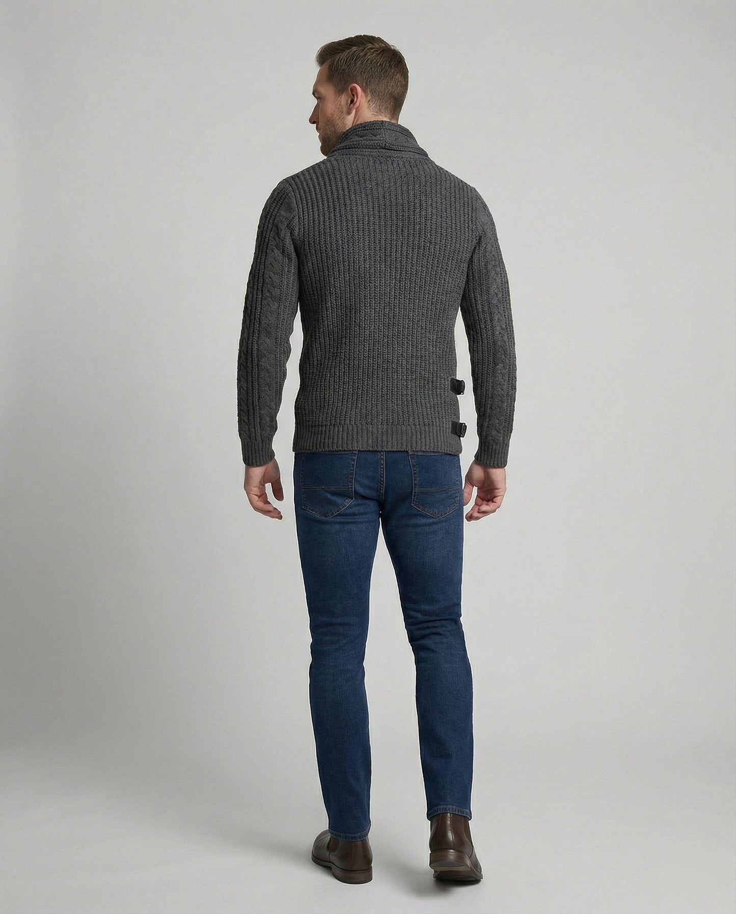 Herren Asymmetrischer Strickpullover