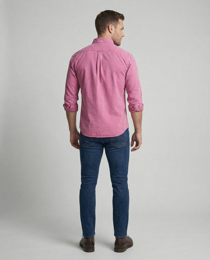 Herren Oxfordhemd Button Down Baumwolle Weiß