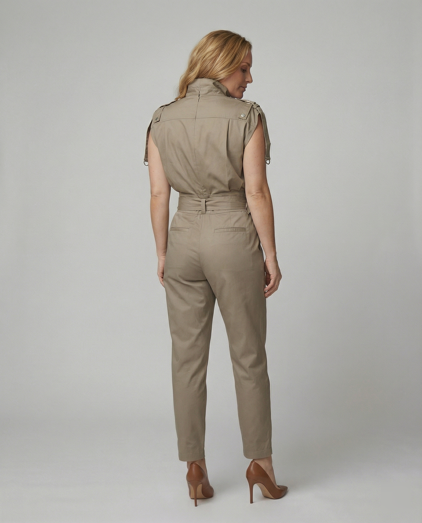 Damen Jumpsuit Ärmellos Modern Stylisch