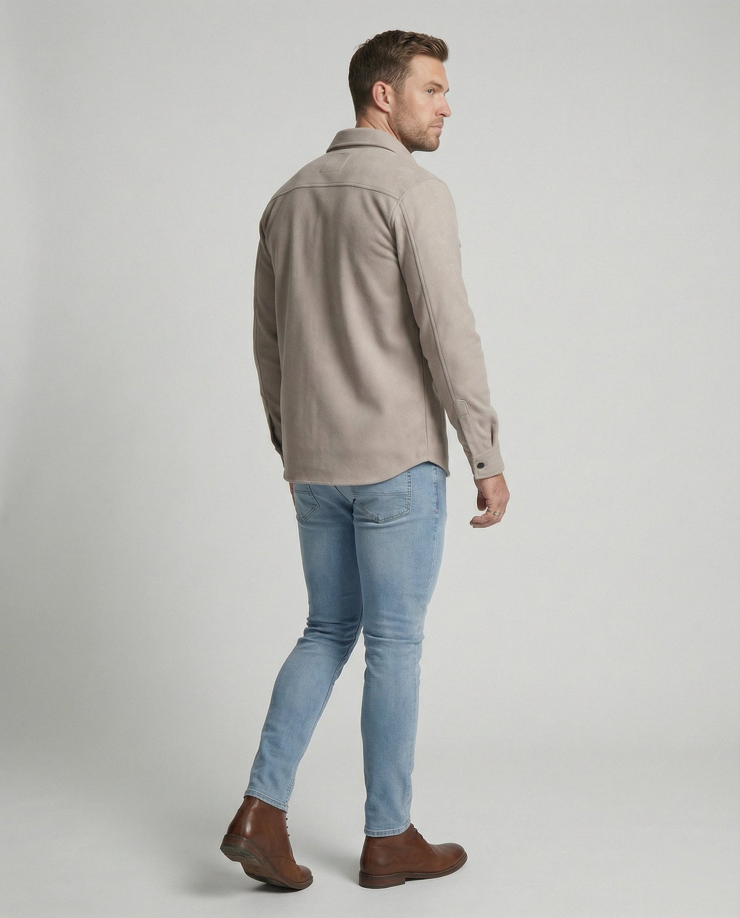 Herren Herbsthemd Baumwolle Braun