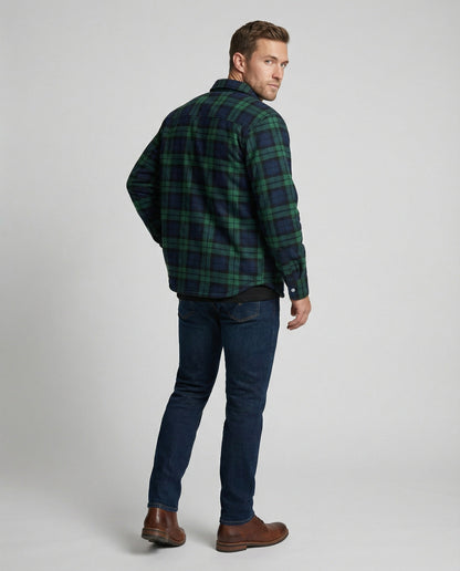 Fleecegefütterte Herren Karierte Winterjacke