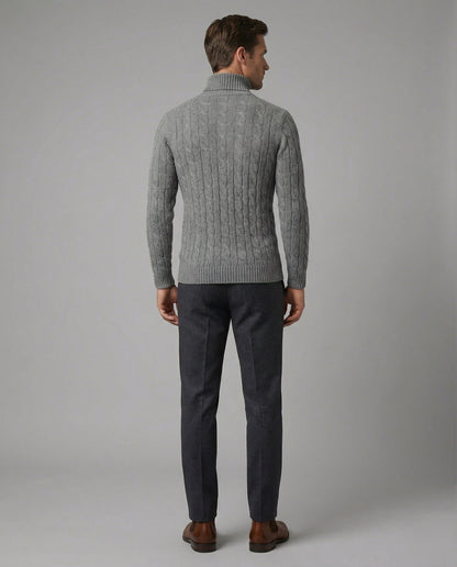 Herren Rollkragenpullover Rippmuster