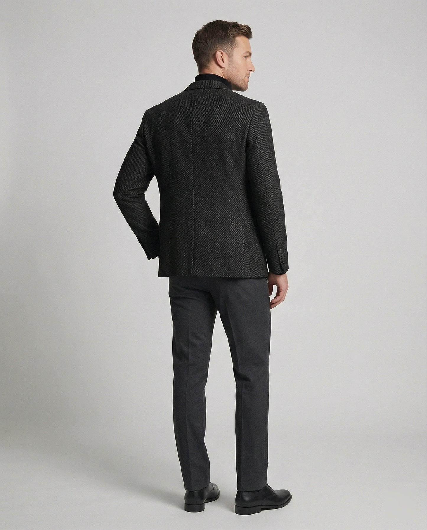 Herren Slim-Fit Sakko Tweed 2-Knopf