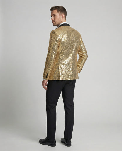 Herren Blazer Pailletten Glänzend