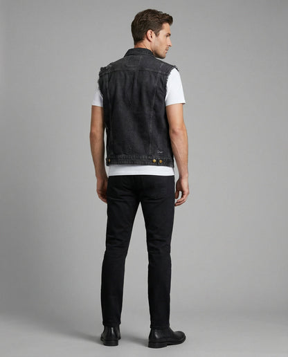 Herren Denimweste Blau