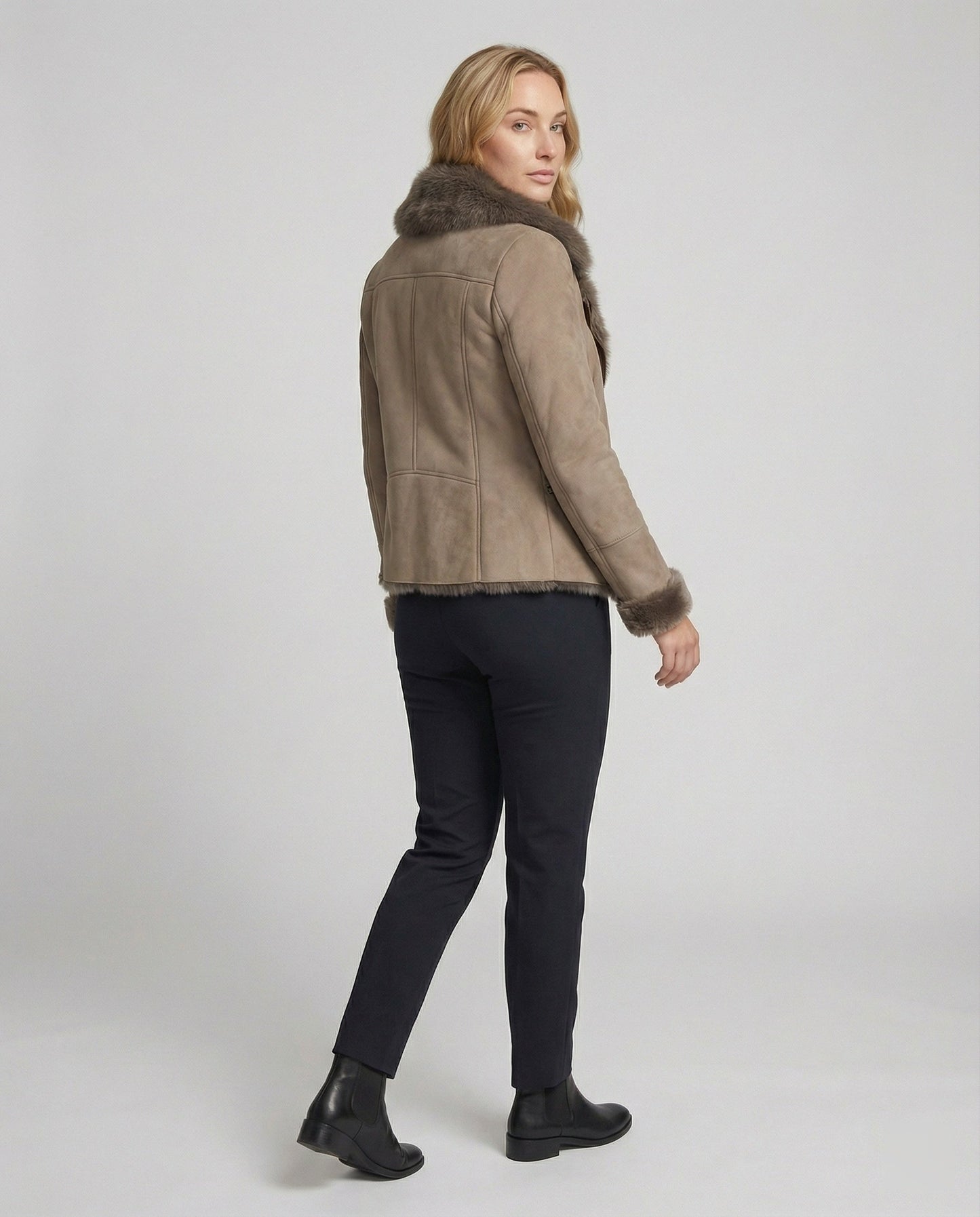 Eveloria Damen Winterjacke Elegant Kragen