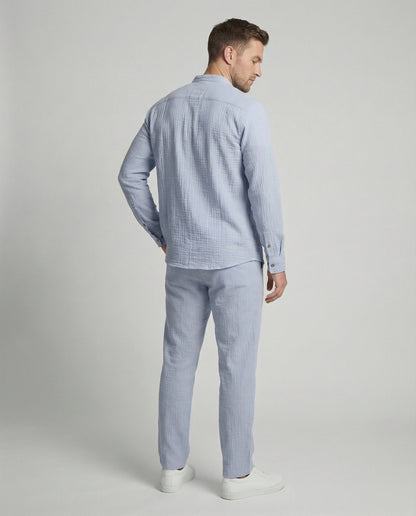 Herren Zweiteiler Leichtes Leinen Beige