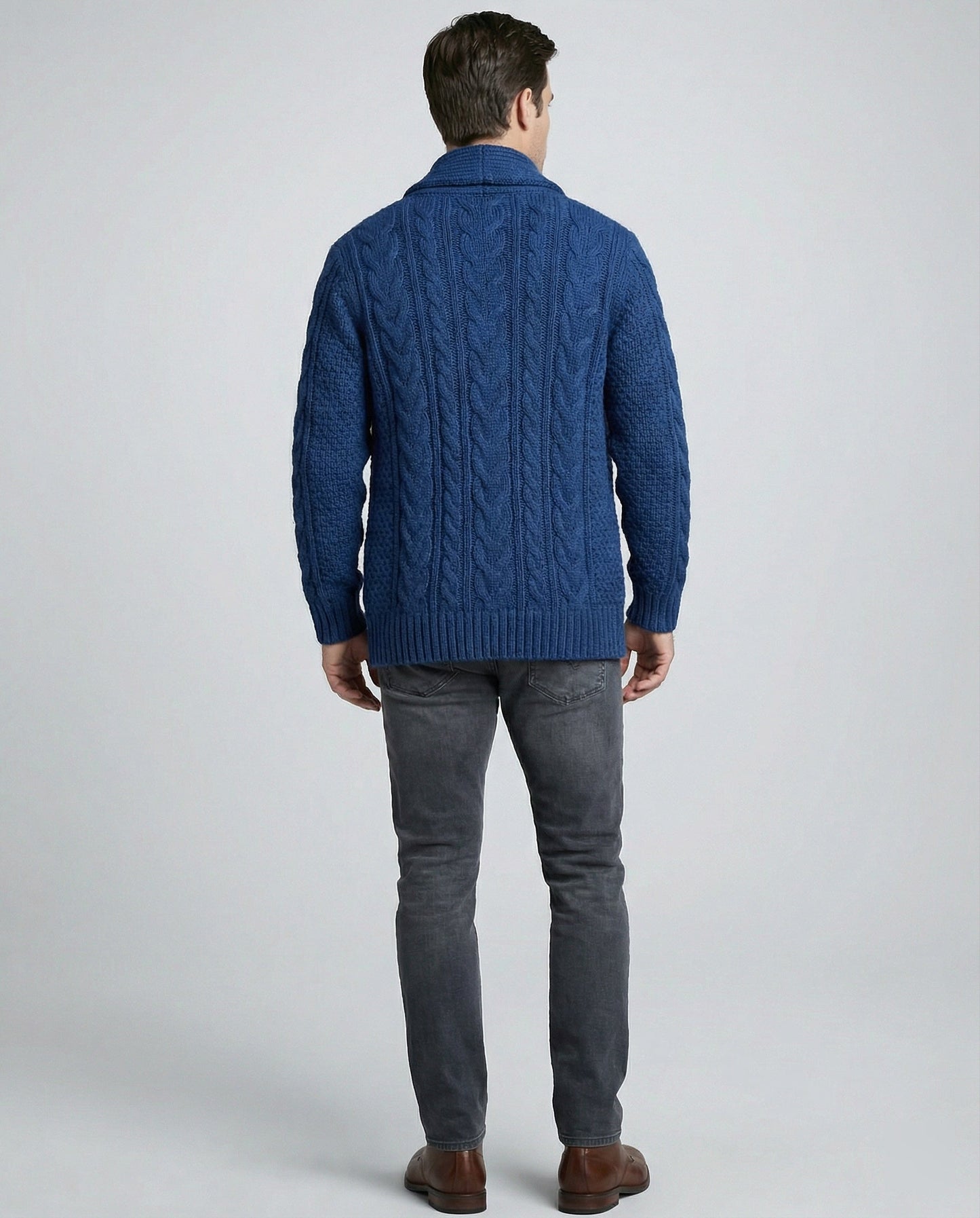 Damen Strickjacke Zopfmuster Warm
