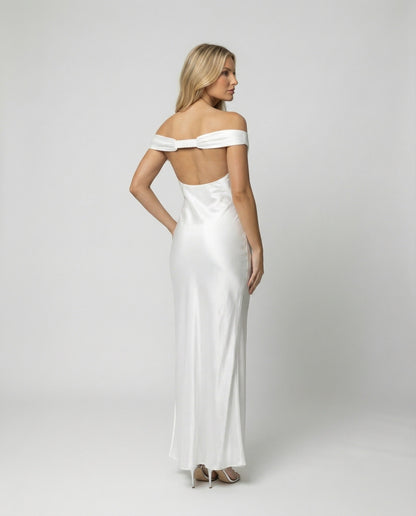 Damen Maxikleid Satin Elegant