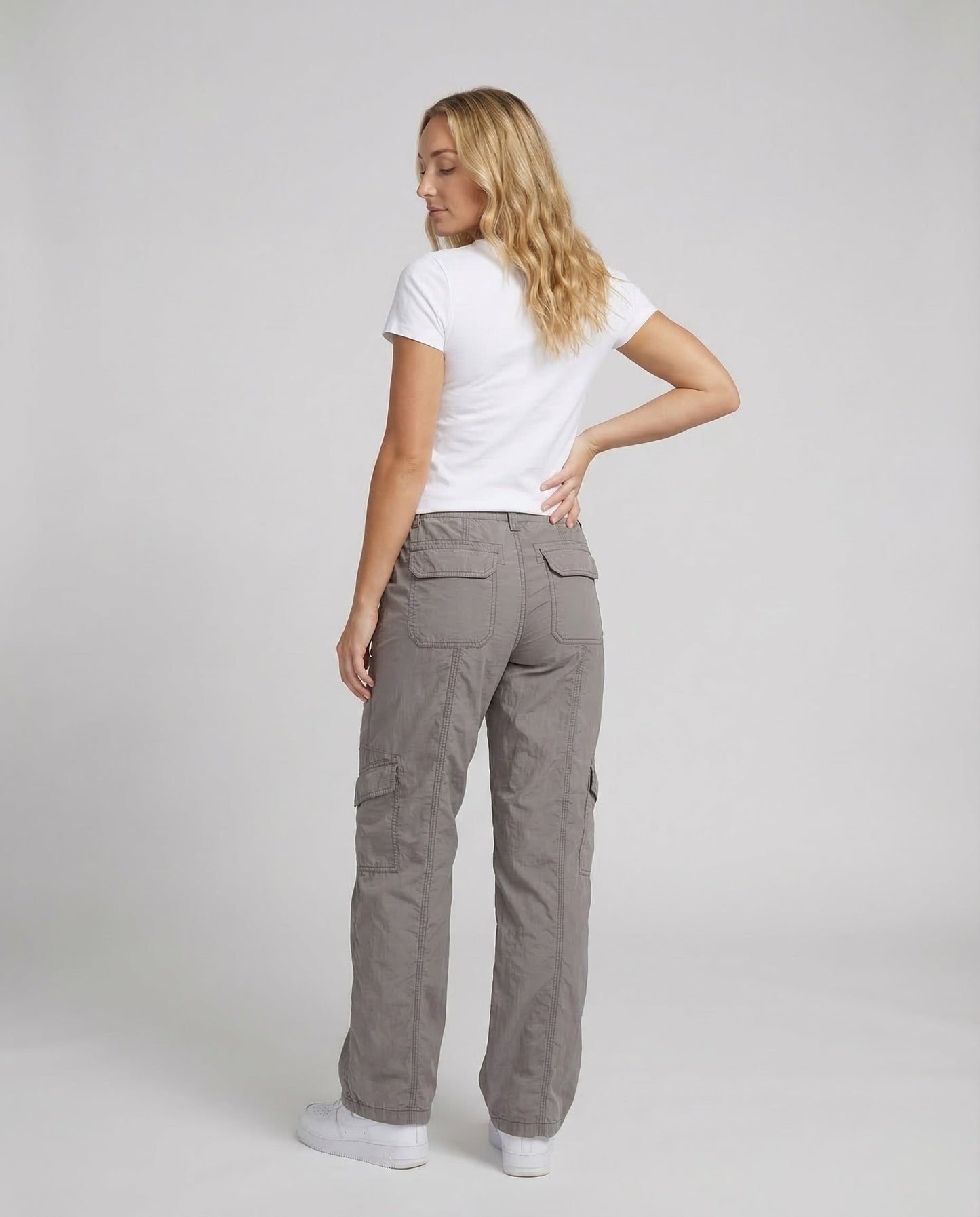 Damen Cargohose Tiefes Bein Ziernähte