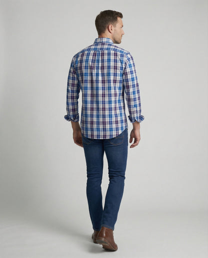 Herren Langarmhemd Flanell Kariert