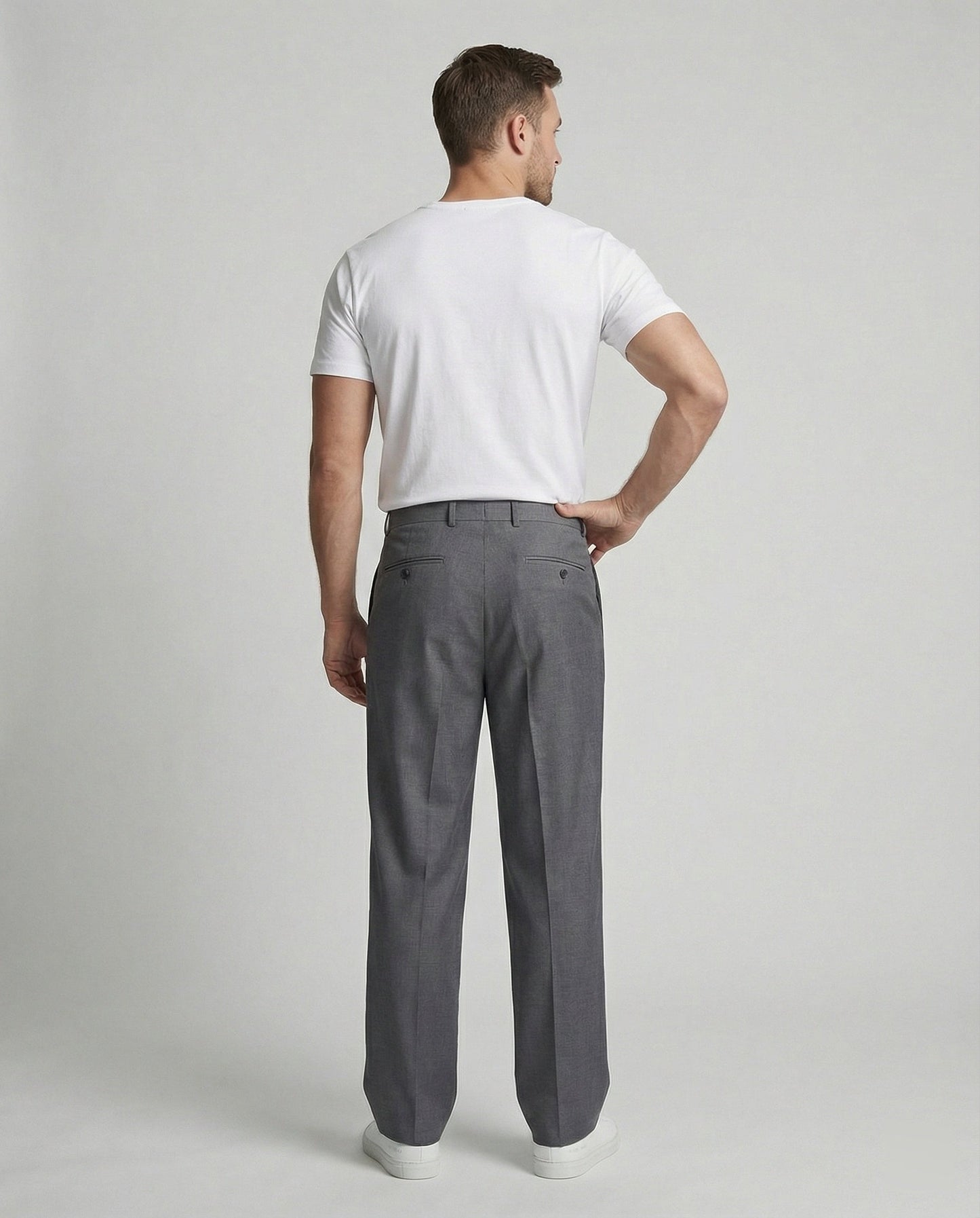 Herren Bundfaltenhose Weite Freizeithose