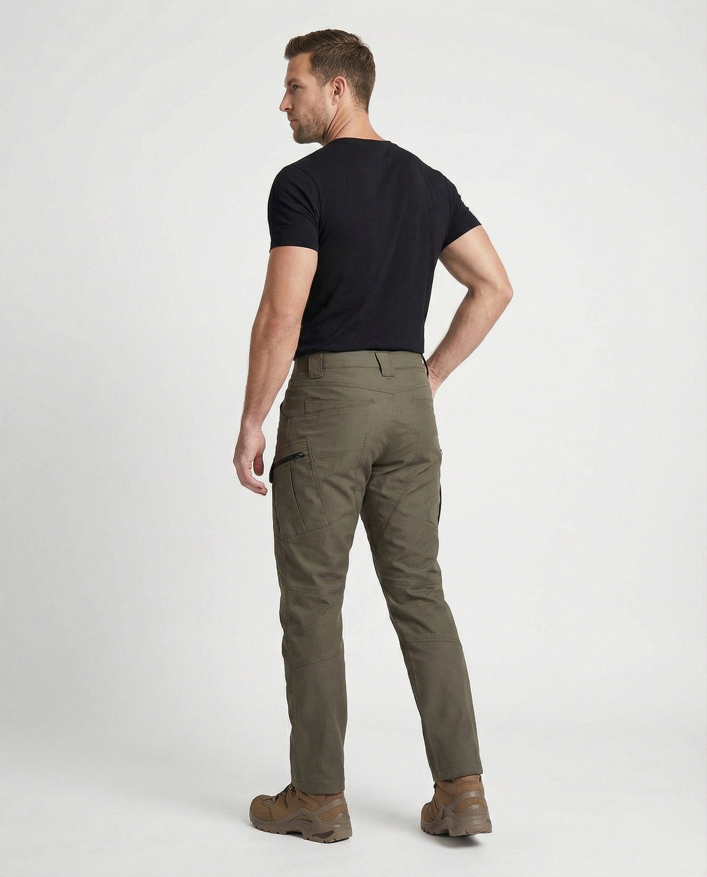 Damen Trekkinghose Funktionstaschen Beige