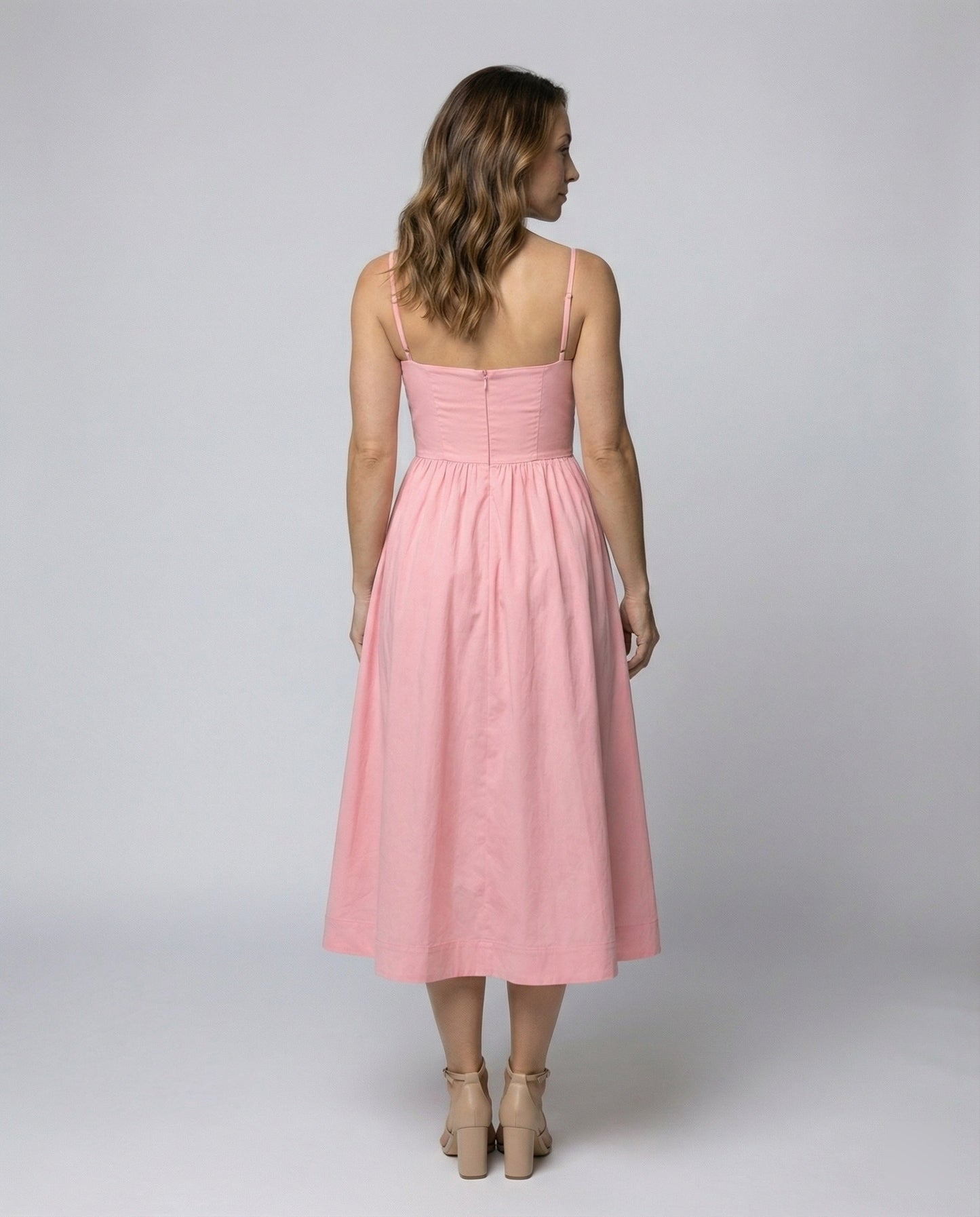 Eveloria Damenkleid Einfarbig U-Ausschnitt Strapsen