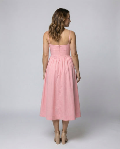 Eveloria Damenkleid Einfarbig U-Ausschnitt Strapsen