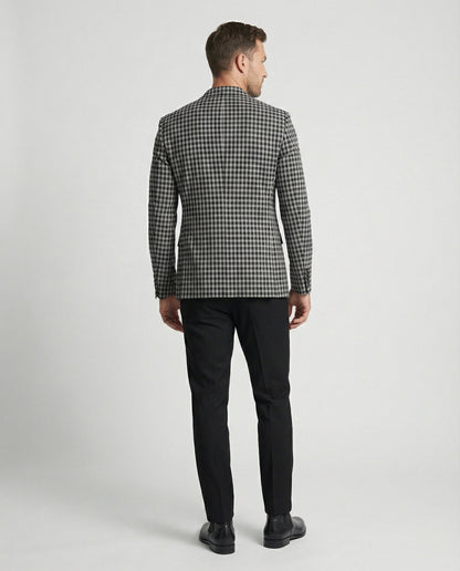 Herren Slim Fit Sakko Glencheck Einreiher