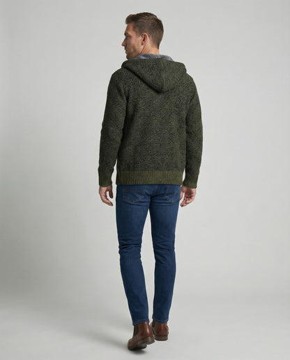 Herren Herbststrickjacke mit Kapuze