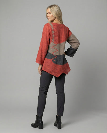Eveloria Damenbluse Dreifarbiger Blusenstil