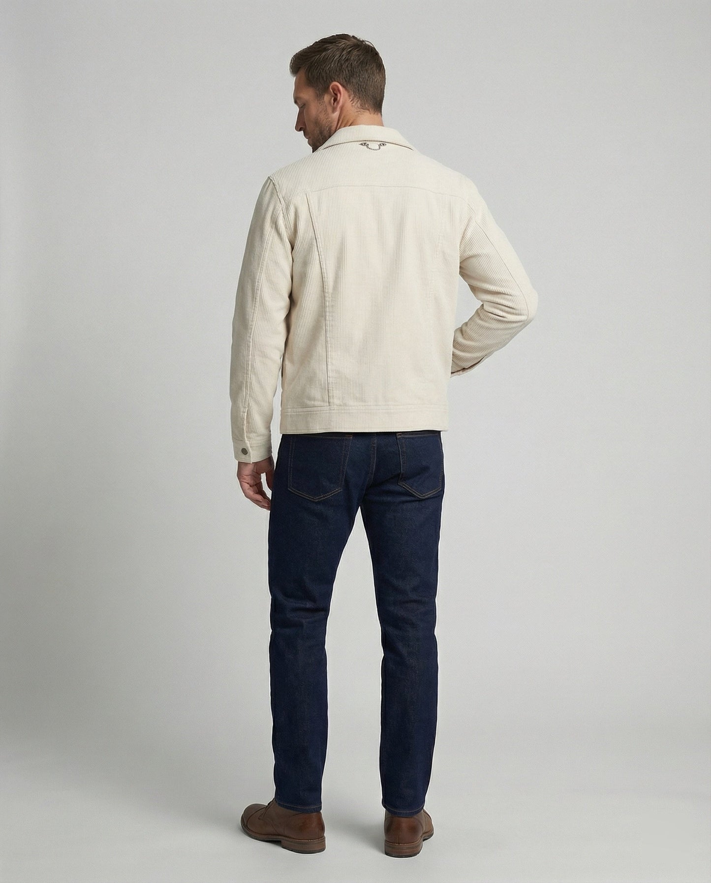 Herren Überhemdjacke Mit Druckknöpfen Baumwolle Blau