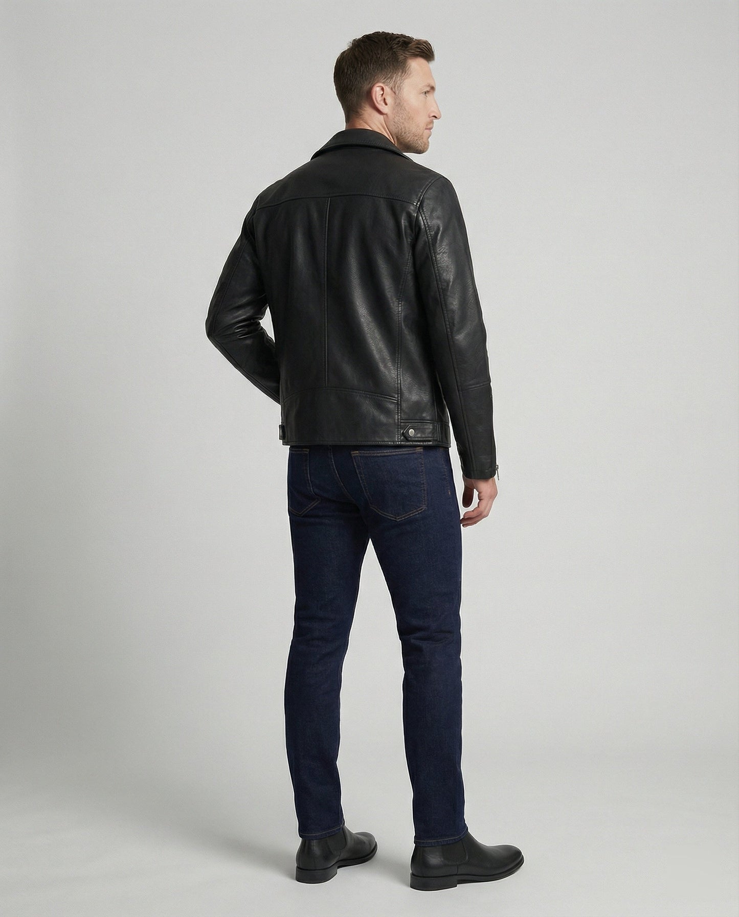 Herren Leder Motorradjacke Nappa