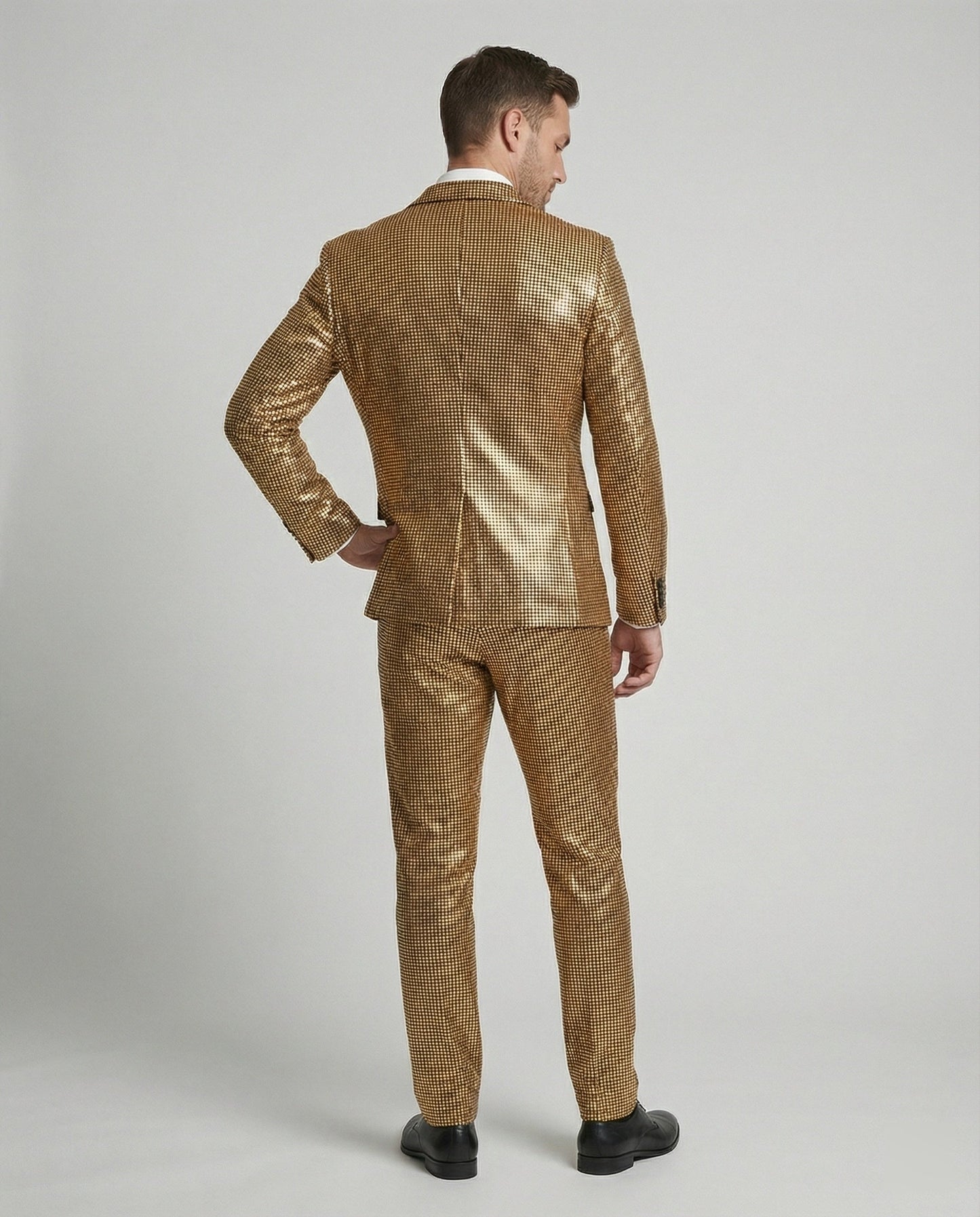 Herren Abendanzug Slim Fit Glanzmuster