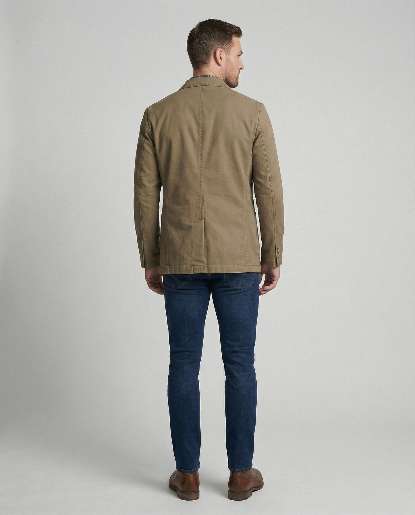 Herren Blazer Baumwolle Leger Blau