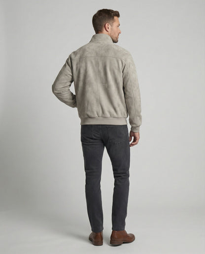 Herren Veloursjacke Kurz Stehkragen - Eveloria