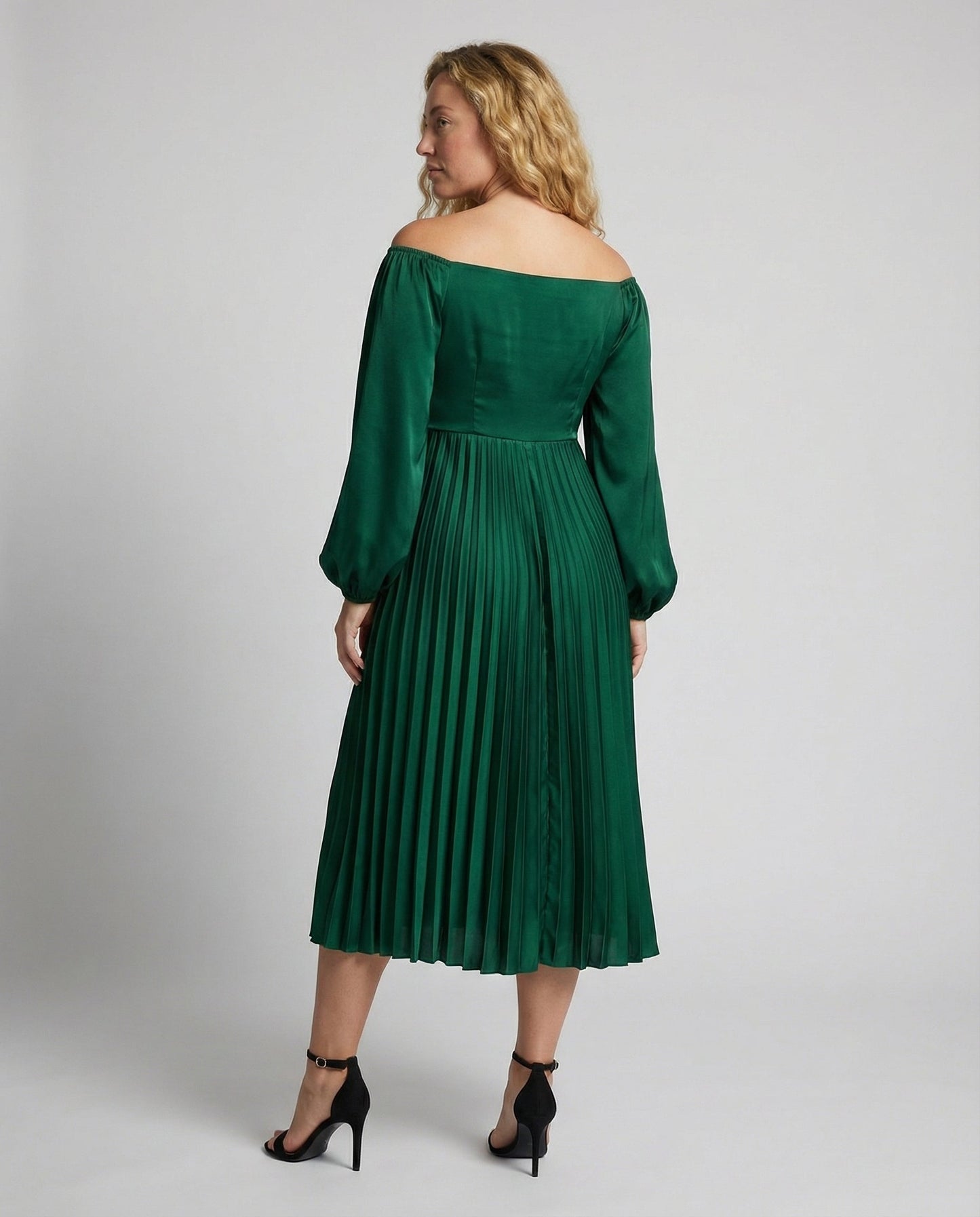 Eveloria Damen Maxikleid Plissiert Schulterfrei Elegant