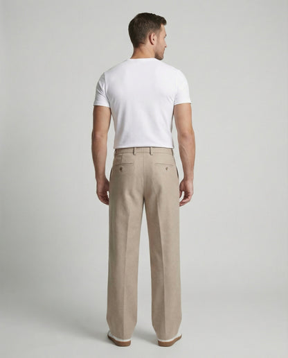 Herren Stoffhose Weit Gerade Bein