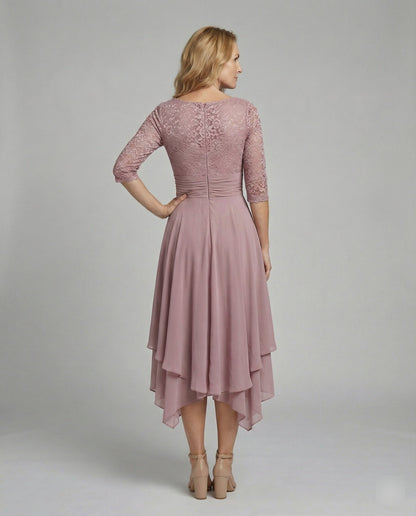 Damen Midi Abendkleid 3/4 Ärmel
