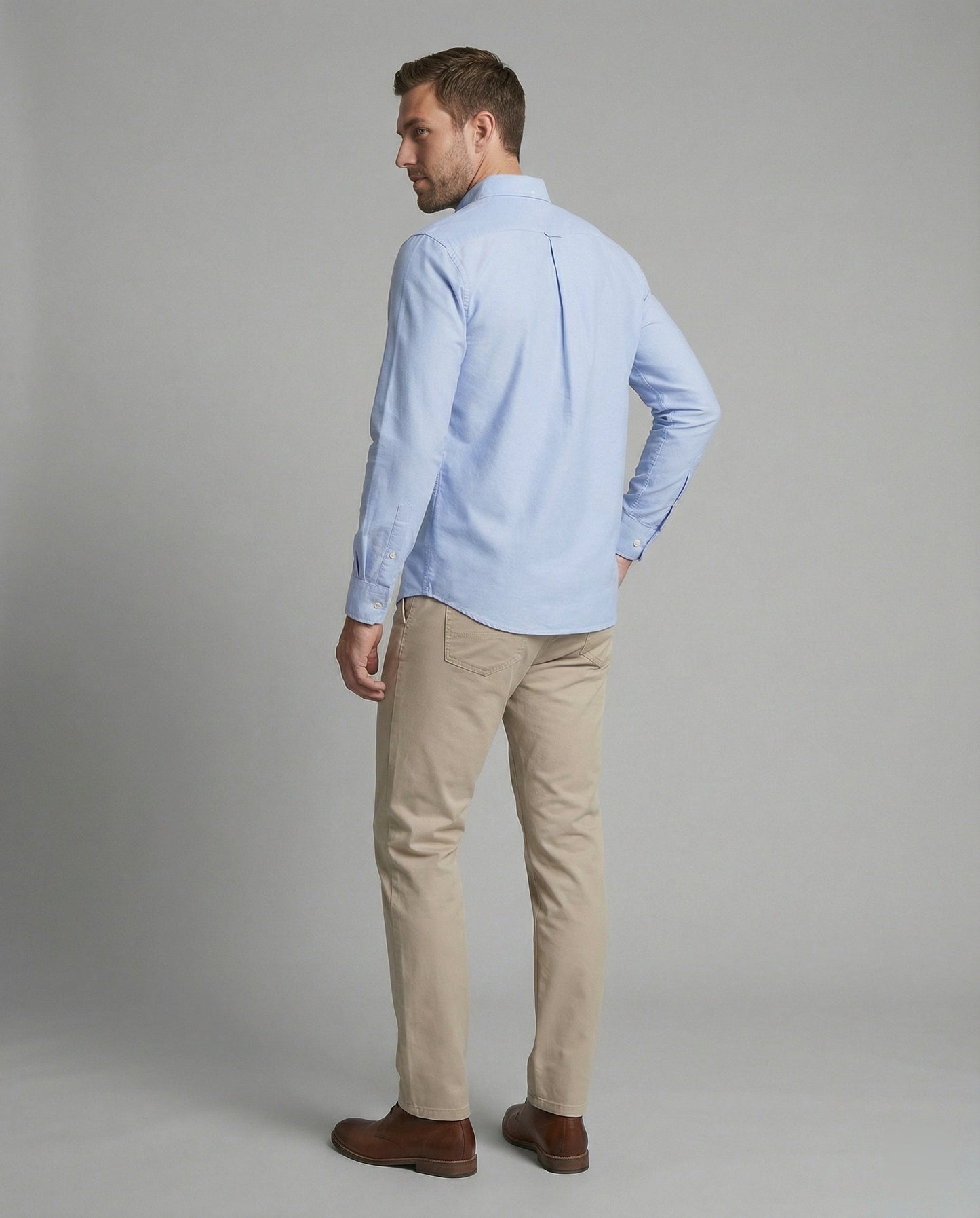 Herren Slim Fit Oxfordhemd Baumwolle Weiß