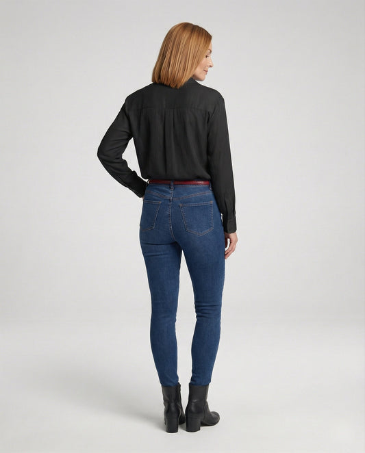 Damen Bluse Spitze Akzent Weiss - Eveloria