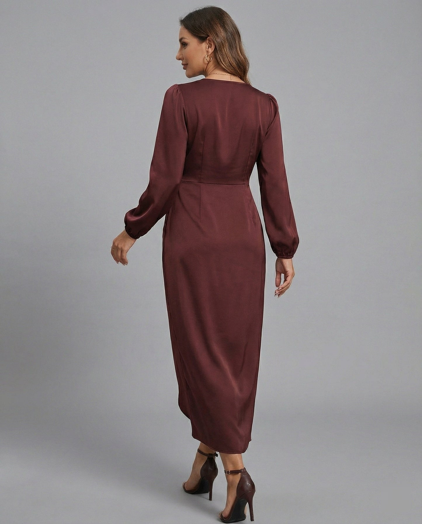 Elegantes Damen Wickelkleid Midi