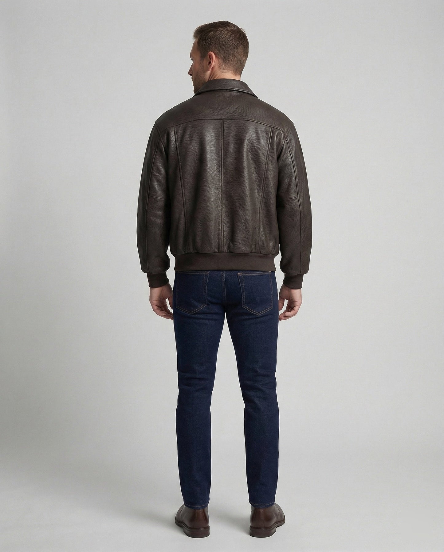 Herren Lederbomberjacke