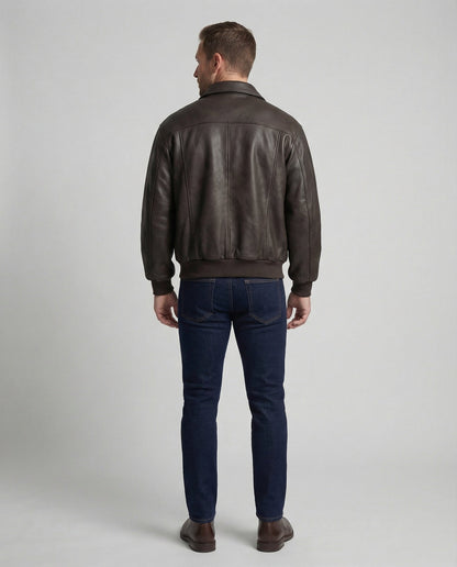 Herren Lederbomberjacke
